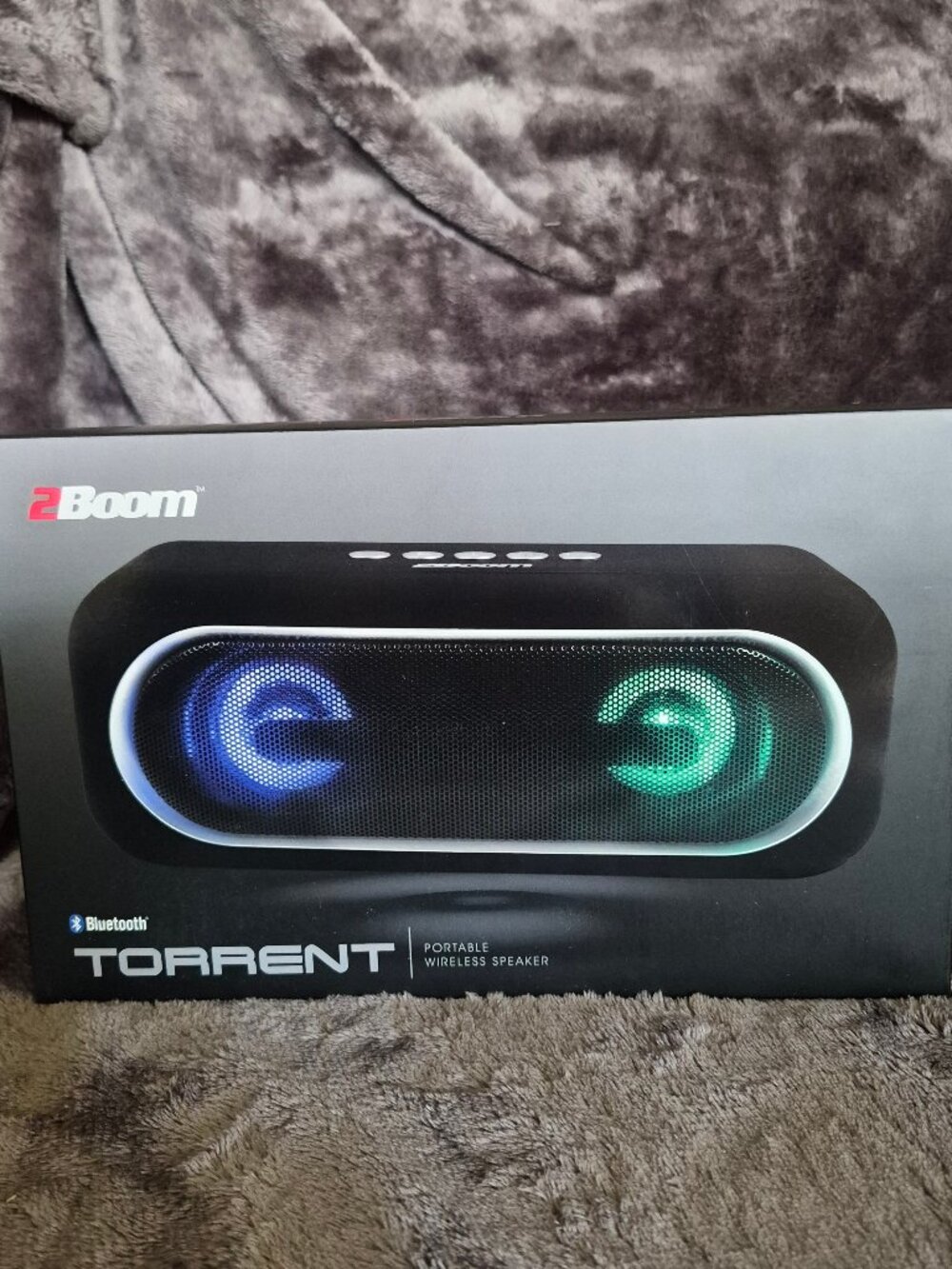 2Boom Torrent Portable Wireless Bluetooth Speaker LED Lights BT488BK Black